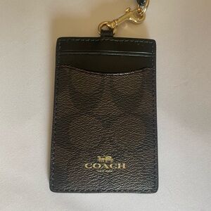 Coach Black and Brown Leather Card Holder